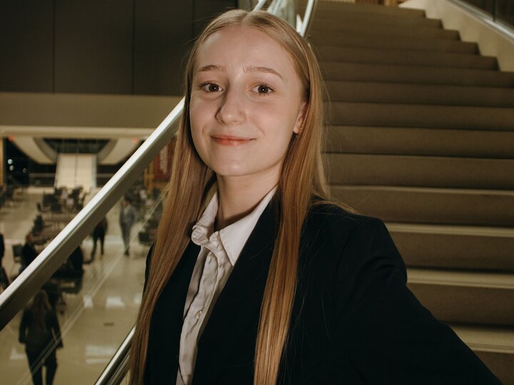 Woman in suit
